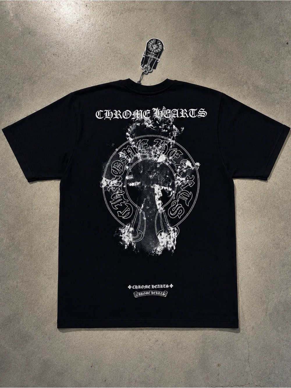 Chrome Hearts Black and White Back Graphic Tee
